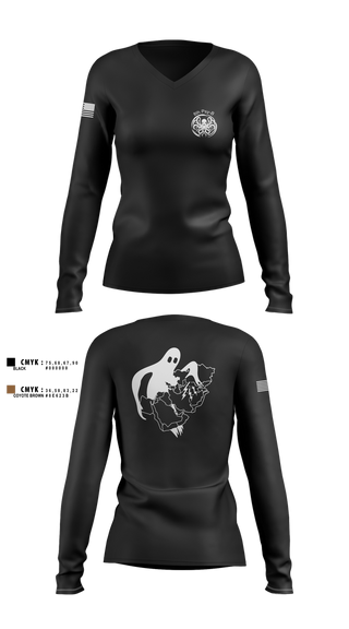 Womens Long Sleeve Vneck Shirt, A Co 8th Psy-B, Army, Teamtime, Team time, sublimation, custom sports apparel, team uniforms, spirit wear, spiritwear, sports uniforms, custom shirts, team store, custom team store, fundraiser sports, apparel fundraiser