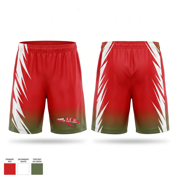 Mens Soccer Shorts, Erwin Warriors, Men's Soccer, Teamtime, Team time, sublimation, custom sports apparel, team uniforms, spirit wear, spiritwear, sports uniforms, custom shirts, team store, custom team store, fundraiser sports, apparel fundraiser