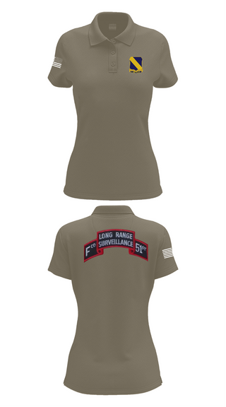 Womens Short Sleeve Performance Polo, Fco 51st infantry LRSU, , Teamtime, Team time, sublimation, custom sports apparel, team uniforms, spirit wear, spiritwear, sports uniforms, custom shirts, team store, custom team store, fundraiser sports, apparel fundraiser