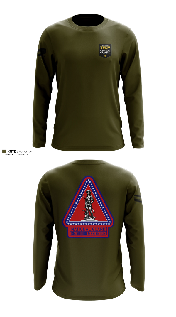 Long Sleeve Performance Shirt, Missouri Army National Guard Recruiting and Retention Battalion, National Guard, Teamtime, Team time, sublimation, custom sports apparel, team uniforms, spirit wear, spiritwear, sports uniforms, custom shirts, team store, custom team store, fundraiser sports, apparel fundraiser