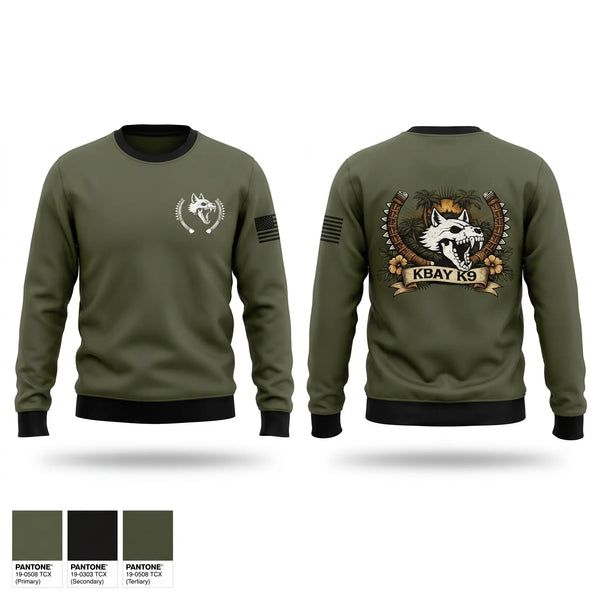 Crew Neck Sweatshirt, MCB HAWAII PMO K9, Marines, Teamtime, Team time, sublimation, custom sports apparel, team uniforms, spirit wear, spiritwear, sports uniforms, custom shirts, team store, custom team store, fundraiser sports, apparel fundraiser