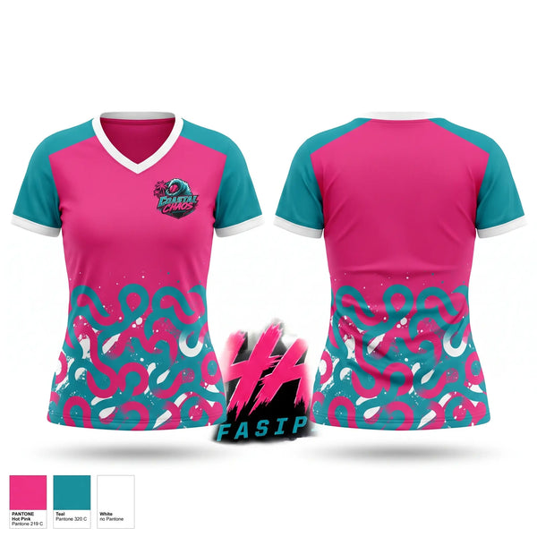 Womens Short Sleeve Vneck Shirt, Coastal Chaos, Softball, Teamtime, Team time, sublimation, custom sports apparel, team uniforms, spirit wear, spiritwear, sports uniforms, custom shirts, team store, custom team store, fundraiser sports, apparel fundraiser