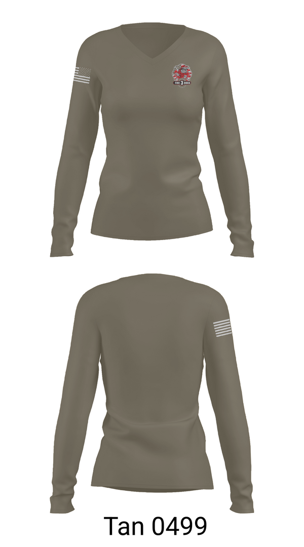 Womens Long Sleeve Vneck Shirt, La Porte, Fire Department, Teamtime, Team time, sublimation, custom sports apparel, team uniforms, spirit wear, spiritwear, sports uniforms, custom shirts, team store, custom team store, fundraiser sports, apparel fundraiser