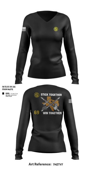 Womens Long Sleeve Vneck Shirt, Texas Officer Candidate Class 69, , Teamtime, Team time, sublimation, custom sports apparel, team uniforms, spirit wear, spiritwear, sports uniforms, custom shirts, team store, custom team store, fundraiser sports, apparel fundraiser