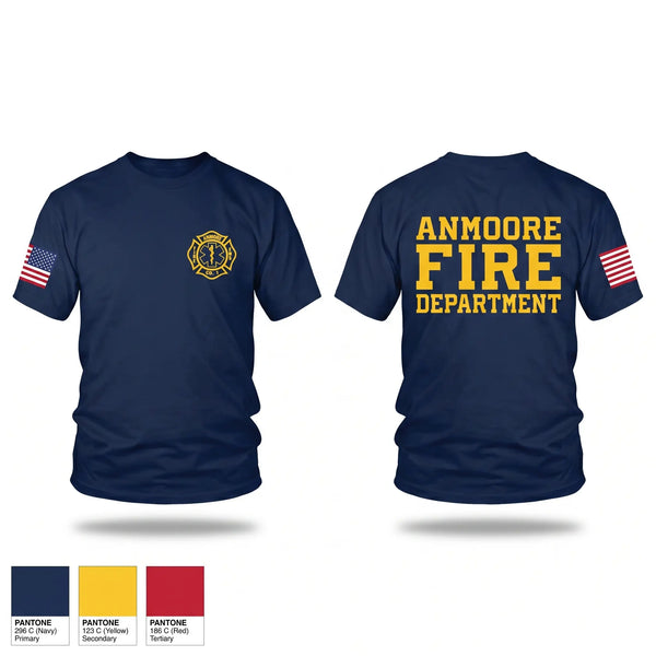 Old School Cotton Feel Shirt, Anmoore Fire Department, Fire Department, Teamtime, Team time, sublimation, custom sports apparel, team uniforms, spirit wear, spiritwear, sports uniforms, custom shirts, team store, custom team store, fundraiser sports, apparel fundraiser