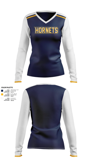 Womens Long Sleeve Vneck Shirt, Harpursville Hornets, Women's Basketball, Teamtime, Team time, sublimation, custom sports apparel, team uniforms, spirit wear, spiritwear, sports uniforms, custom shirts, team store, custom team store, fundraiser sports, apparel fundraiser