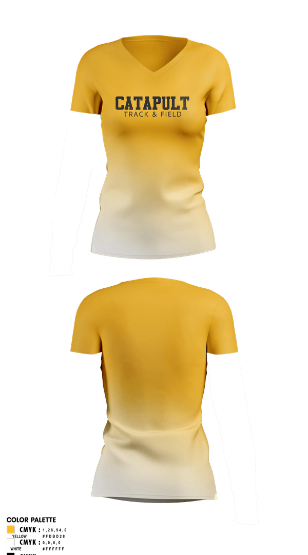 Womens Short Sleeve Vneck Shirt, Catapult Track & Field, Track & Field, Teamtime, Team time, sublimation, custom sports apparel, team uniforms, spirit wear, spiritwear, sports uniforms, custom shirts, team store, custom team store, fundraiser sports, apparel fundraiser