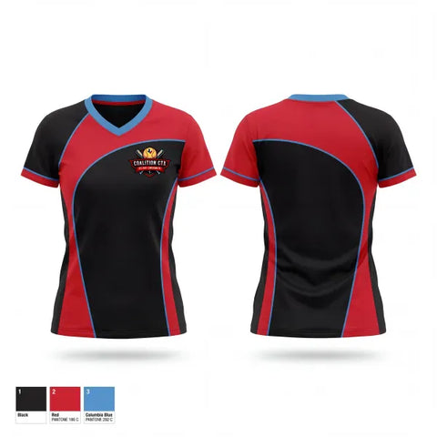Womens Short Sleeve Vneck Shirt, Coalition CTX, Softball, Teamtime, Team time, sublimation, custom sports apparel, team uniforms, spirit wear, spiritwear, sports uniforms, custom shirts, team store, custom team store, fundraiser sports, apparel fundraiser