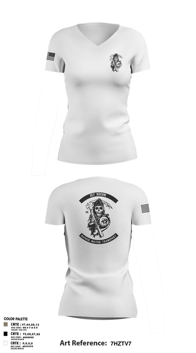 1st Recon 45718444 Women's Short Sleeve V-neck Shirt - 2