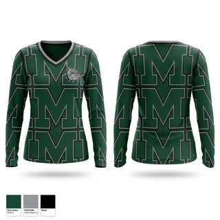 Womens Long Sleeve Vneck Shirt, Monrovia Bulldogs, Police, Teamtime, Team time, sublimation, custom sports apparel, team uniforms, spirit wear, spiritwear, sports uniforms, custom shirts, team store, custom team store, fundraiser sports, apparel fundraiser