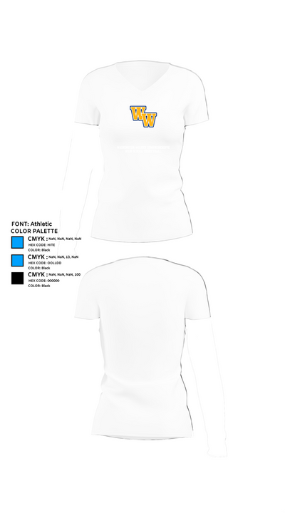 Washington-Wilkes Comprehensive High School Basketball 67951980 Women's Short Sleeve V-neck Shirt - 18