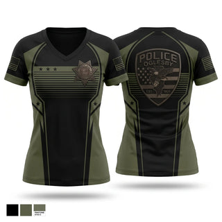 Womens Short Sleeve Vneck Shirt, Oglesby, Police, Teamtime, Team time, sublimation, custom sports apparel, team uniforms, spirit wear, spiritwear, sports uniforms, custom shirts, team store, custom team store, fundraiser sports, apparel fundraiser