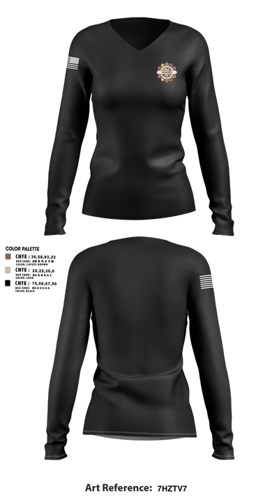 Hukbo 26634833 Women's Long Sleeve V-neck Shirt - 4