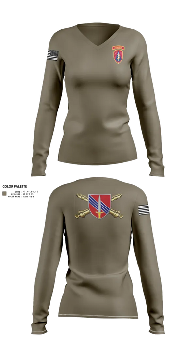 HHB 4th BN, 3rd SFAB 1949375 Women's Long Sleeve V-neck Shirt - 22