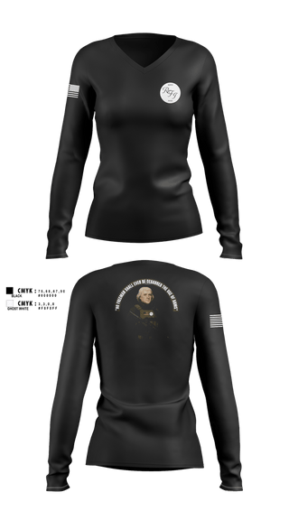 Womens Long Sleeve Vneck Shirt, R.F.I, Army, Teamtime, Team time, sublimation, custom sports apparel, team uniforms, spirit wear, spiritwear, sports uniforms, custom shirts, team store, custom team store, fundraiser sports, apparel fundraiser