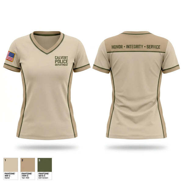 Womens Short Sleeve Vneck Shirt, CALVERT POLICE DEPARTMENT, Police, Teamtime, Team time, sublimation, custom sports apparel, team uniforms, spirit wear, spiritwear, sports uniforms, custom shirts, team store, custom team store, fundraiser sports, apparel fundraiser
