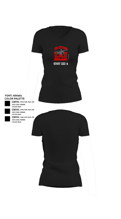 571st CEC-A 52010790 Women's Short Sleeve V-neck Shirt - 24