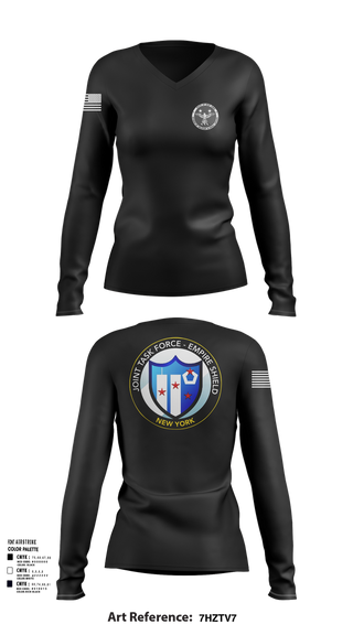 Womens Long Sleeve Vneck Shirt, Empire Shield, , Teamtime, Team time, sublimation, custom sports apparel, team uniforms, spirit wear, spiritwear, sports uniforms, custom shirts, team store, custom team store, fundraiser sports, apparel fundraiser