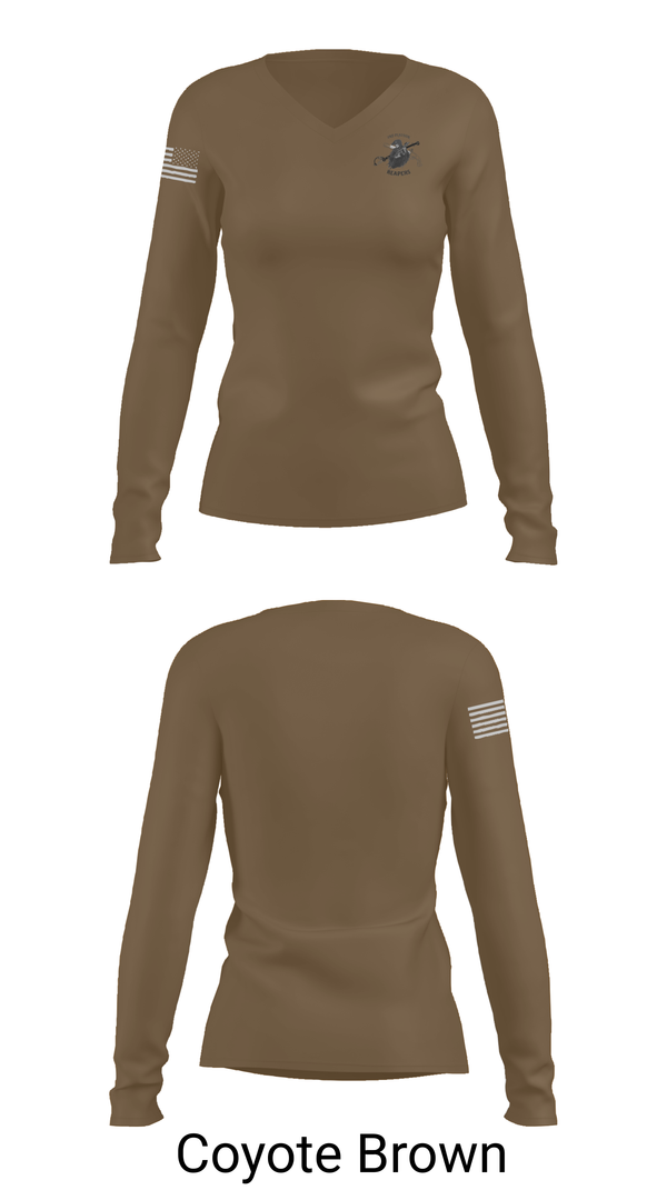 Womens Long Sleeve Vneck Shirt, 984 MP CO 2nd Platoon, , Teamtime, Team time, sublimation, custom sports apparel, team uniforms, spirit wear, spiritwear, sports uniforms, custom shirts, team store, custom team store, fundraiser sports, apparel fundraiser