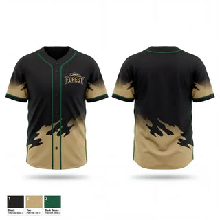 Full Button Baseball Jersey, Galena Forest, Baseball, Teamtime, Team time, sublimation, custom sports apparel, team uniforms, spirit wear, spiritwear, sports uniforms, custom shirts, team store, custom team store, fundraiser sports, apparel fundraiser