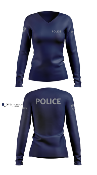 Womens Long Sleeve Vneck Shirt, City of South Daytona Public Safety, Police, Teamtime, Team time, sublimation, custom sports apparel, team uniforms, spirit wear, spiritwear, sports uniforms, custom shirts, team store, custom team store, fundraiser sports, apparel fundraiser