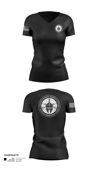 Womens Short Sleeve Vneck Shirt, Hancock County Special Response Team, Police, Teamtime, Team time, sublimation, custom sports apparel, team uniforms, spirit wear, spiritwear, sports uniforms, custom shirts, team store, custom team store, fundraiser sports, apparel fundraiser