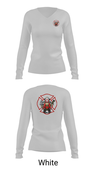 Womens Long Sleeve Vneck Shirt, North Towanda Fire Rescue, Fire Department, Teamtime, Team time, sublimation, custom sports apparel, team uniforms, spirit wear, spiritwear, sports uniforms, custom shirts, team store, custom team store, fundraiser sports, apparel fundraiser