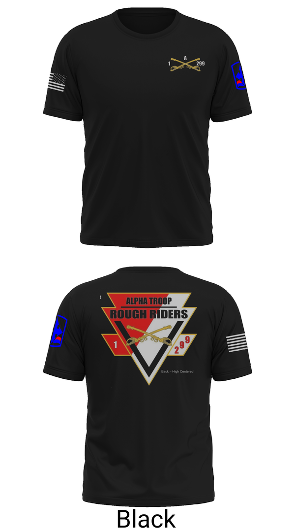 Short Sleeve Performance Shirt, A Troop, 1st squadron-299th Calvary Regiment, , Teamtime, Team time, sublimation, custom sports apparel, team uniforms, spirit wear, spiritwear, sports uniforms, custom shirts, team store, custom team store, fundraiser sports, apparel fundraiser