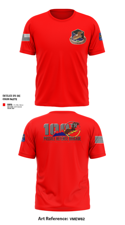 100th Missile Defense Brigade 43971287 Short Sleeve Performance Shirt - 102