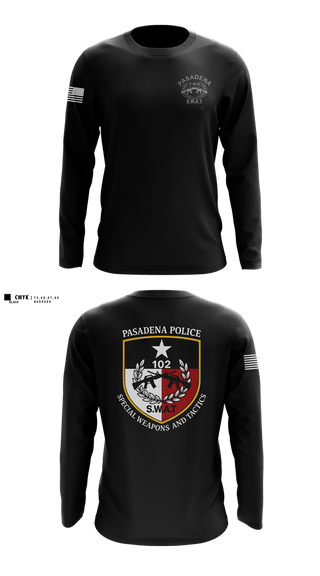 Long Sleeve Performance Shirt, Pasadena PD SWAT, Police, Teamtime, Team time, sublimation, custom sports apparel, team uniforms, spirit wear, spiritwear, sports uniforms, custom shirts, team store, custom team store, fundraiser sports, apparel fundraiser