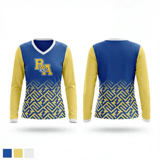 Womens Long Sleeve Vneck Shirt, Bacon Academy, , Teamtime, Team time, sublimation, custom sports apparel, team uniforms, spirit wear, spiritwear, sports uniforms, custom shirts, team store, custom team store, fundraiser sports, apparel fundraiser