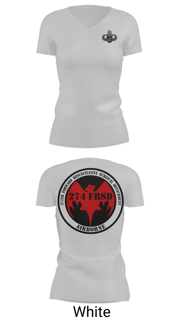 Womens Short Sleeve Vneck Shirt, 274th FRSD (Airborne), Army, Teamtime, Team time, sublimation, custom sports apparel, team uniforms, spirit wear, spiritwear, sports uniforms, custom shirts, team store, custom team store, fundraiser sports, apparel fundraiser