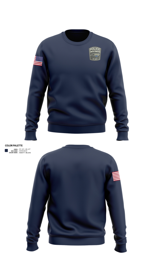 Crew Neck Sweatshirt, Princeton Police Department, Police, Teamtime, Team time, sublimation, custom sports apparel, team uniforms, spirit wear, spiritwear, sports uniforms, custom shirts, team store, custom team store, fundraiser sports, apparel fundraiser
