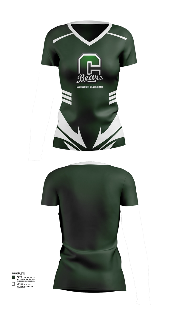 Womens Short Sleeve Vneck Shirt, Cloudcroft Bears Band, Spirit Store, Teamtime, Team time, sublimation, custom sports apparel, team uniforms, spirit wear, spiritwear, sports uniforms, custom shirts, team store, custom team store, fundraiser sports, apparel fundraiser
