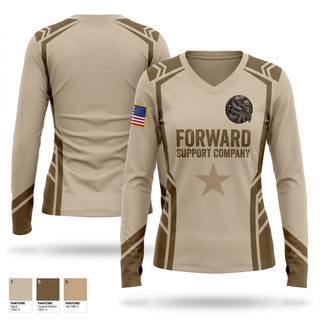 Womens Long Sleeve Vneck Shirt, E.Co 250th BSB, Army, Teamtime, Team time, sublimation, custom sports apparel, team uniforms, spirit wear, spiritwear, sports uniforms, custom shirts, team store, custom team store, fundraiser sports, apparel fundraiser