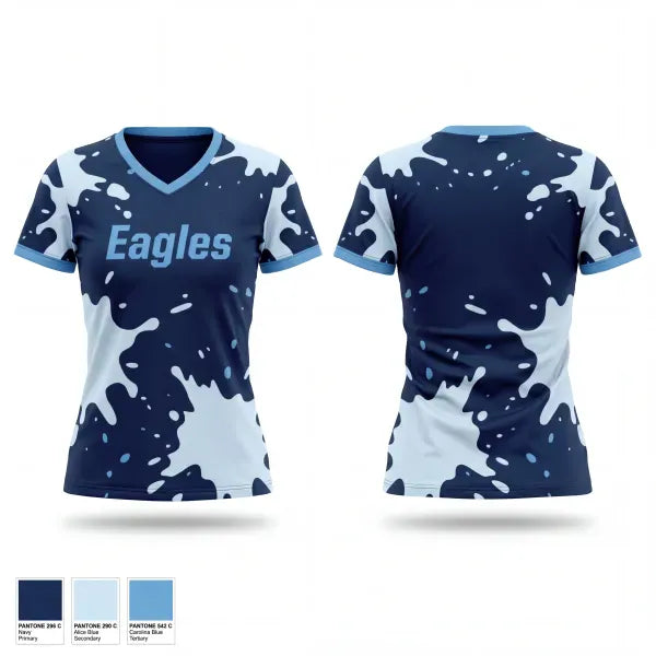 Womens Short Sleeve Vneck Shirt, Eagles, Softball, Teamtime, Team time, sublimation, custom sports apparel, team uniforms, spirit wear, spiritwear, sports uniforms, custom shirts, team store, custom team store, fundraiser sports, apparel fundraiser