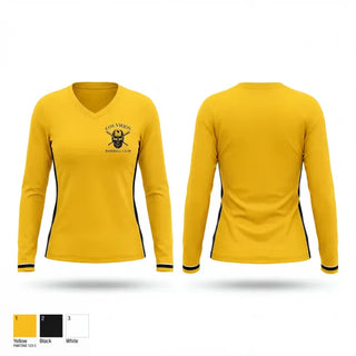 Womens Long Sleeve Vneck Shirt, Los VIEJOS, Baseball, Teamtime, Team time, sublimation, custom sports apparel, team uniforms, spirit wear, spiritwear, sports uniforms, custom shirts, team store, custom team store, fundraiser sports, apparel fundraiser