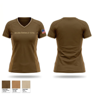 Womens Short Sleeve Vneck Shirt, Anubis Battery, 3-12 FA, Army, Teamtime, Team time, sublimation, custom sports apparel, team uniforms, spirit wear, spiritwear, sports uniforms, custom shirts, team store, custom team store, fundraiser sports, apparel fundraiser