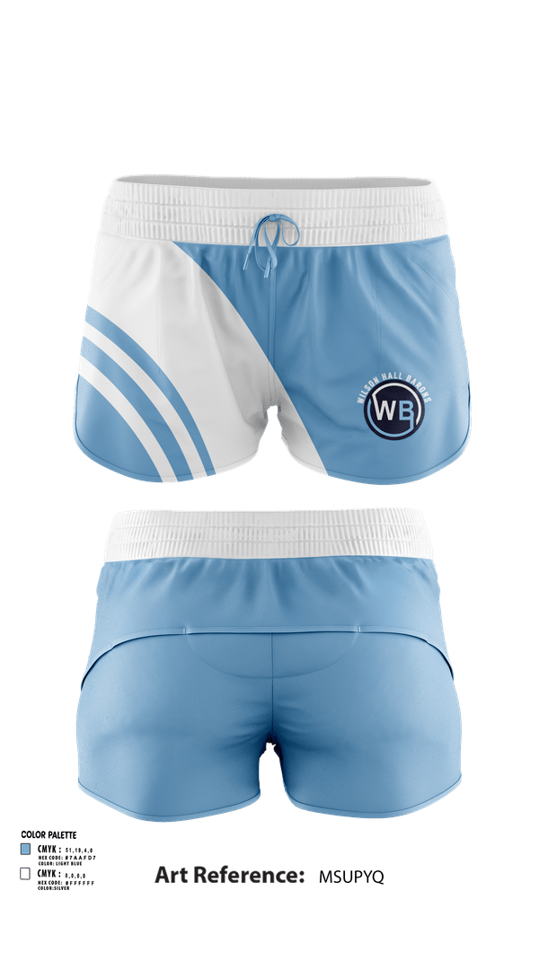 Womens Shorts, Wilson Hall Barons, Women's Basketball, Teamtime, Team time, sublimation, custom sports apparel, team uniforms, spirit wear, spiritwear, sports uniforms, custom shirts, team store, custom team store, fundraiser sports, apparel fundraiser