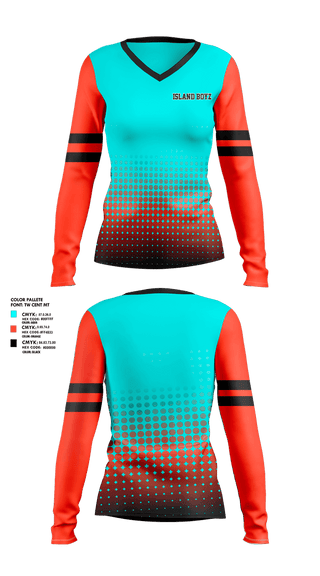 Womens Long Sleeve Vneck Shirt, Island Boyz, , Teamtime, Team time, sublimation, custom sports apparel, team uniforms, spirit wear, spiritwear, sports uniforms, custom shirts, team store, custom team store, fundraiser sports, apparel fundraiser