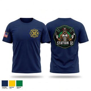 Old School Cotton Feel Shirt, Engine 32, Fire Department, Teamtime, Team time, sublimation, custom sports apparel, team uniforms, spirit wear, spiritwear, sports uniforms, custom shirts, team store, custom team store, fundraiser sports, apparel fundraiser