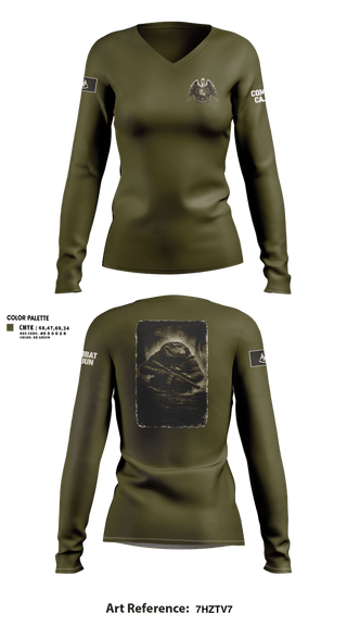 Womens Long Sleeve Vneck Shirt, Louisiana State Guard, Army, Teamtime, Team time, sublimation, custom sports apparel, team uniforms, spirit wear, spiritwear, sports uniforms, custom shirts, team store, custom team store, fundraiser sports, apparel fundraiser