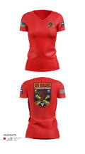 2-306th FAR 32661522 Women's Short Sleeve V-neck Shirt - 23