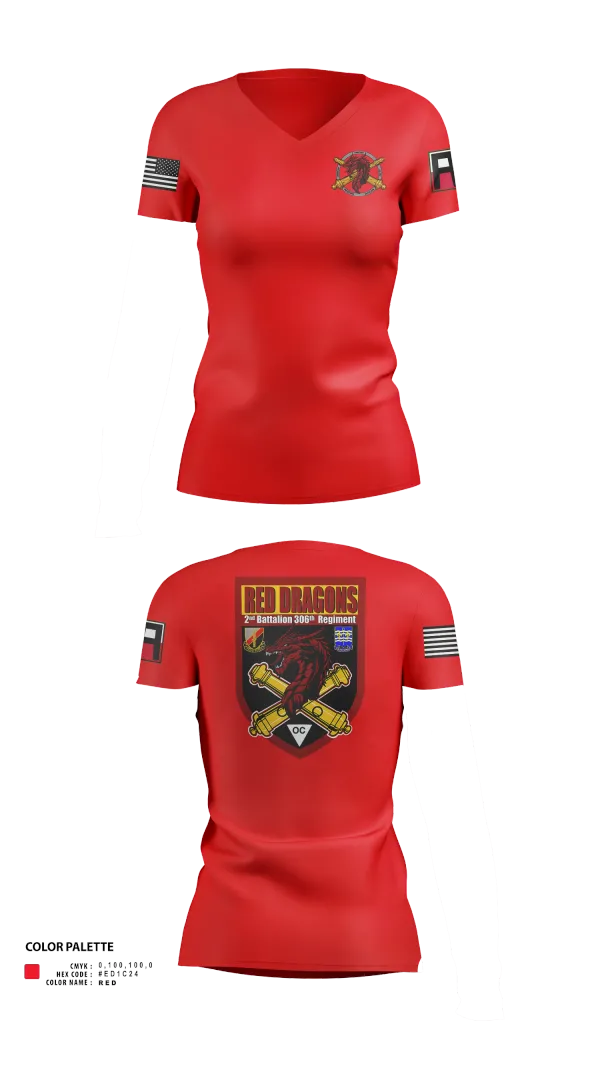 Womens Short Sleeve Vneck Shirt, 2-306th FAR, Army, Teamtime, Team time, sublimation, custom sports apparel, team uniforms, spirit wear, spiritwear, sports uniforms, custom shirts, team store, custom team store, fundraiser sports, apparel fundraiser