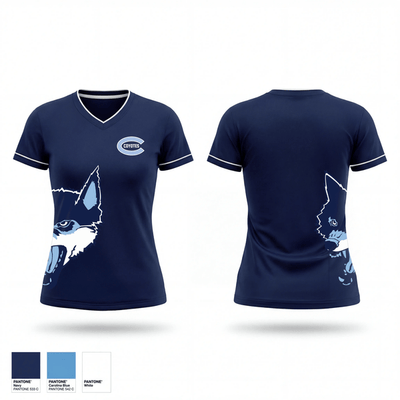 Clarksburg High School 73944874 Women's Short Sleeve V-neck Shirt - 2