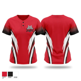 Two Button Softball Jersey, Sapper eagles, Softball, Teamtime, Team time, sublimation, custom sports apparel, team uniforms, spirit wear, spiritwear, sports uniforms, custom shirts, team store, custom team store, fundraiser sports, apparel fundraiser