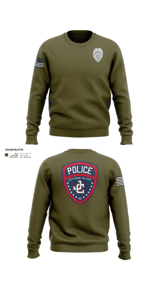 Crew Neck Sweatshirt, Jefferson College Police Department, Police, Teamtime, Team time, sublimation, custom sports apparel, team uniforms, spirit wear, spiritwear, sports uniforms, custom shirts, team store, custom team store, fundraiser sports, apparel fundraiser