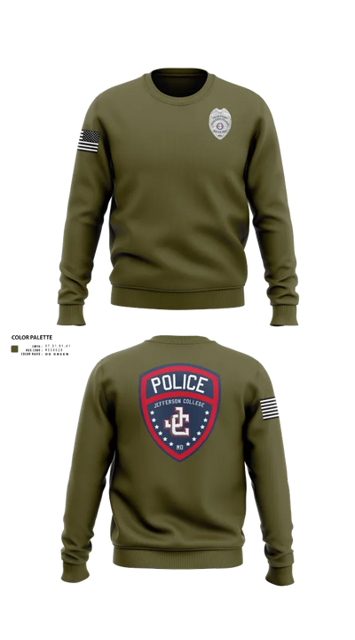 Jefferson College Police Department 39962708 Crew Neck Sweatshirt - 23