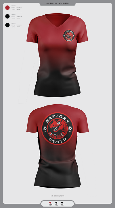 Raptors United 87880820 Women's Short Sleeve V-neck Shirt - 1