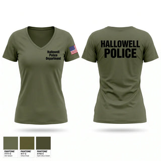 Womens Short Sleeve Vneck Shirt, Hallowell Police Department, Police, Teamtime, Team time, sublimation, custom sports apparel, team uniforms, spirit wear, spiritwear, sports uniforms, custom shirts, team store, custom team store, fundraiser sports, apparel fundraiser